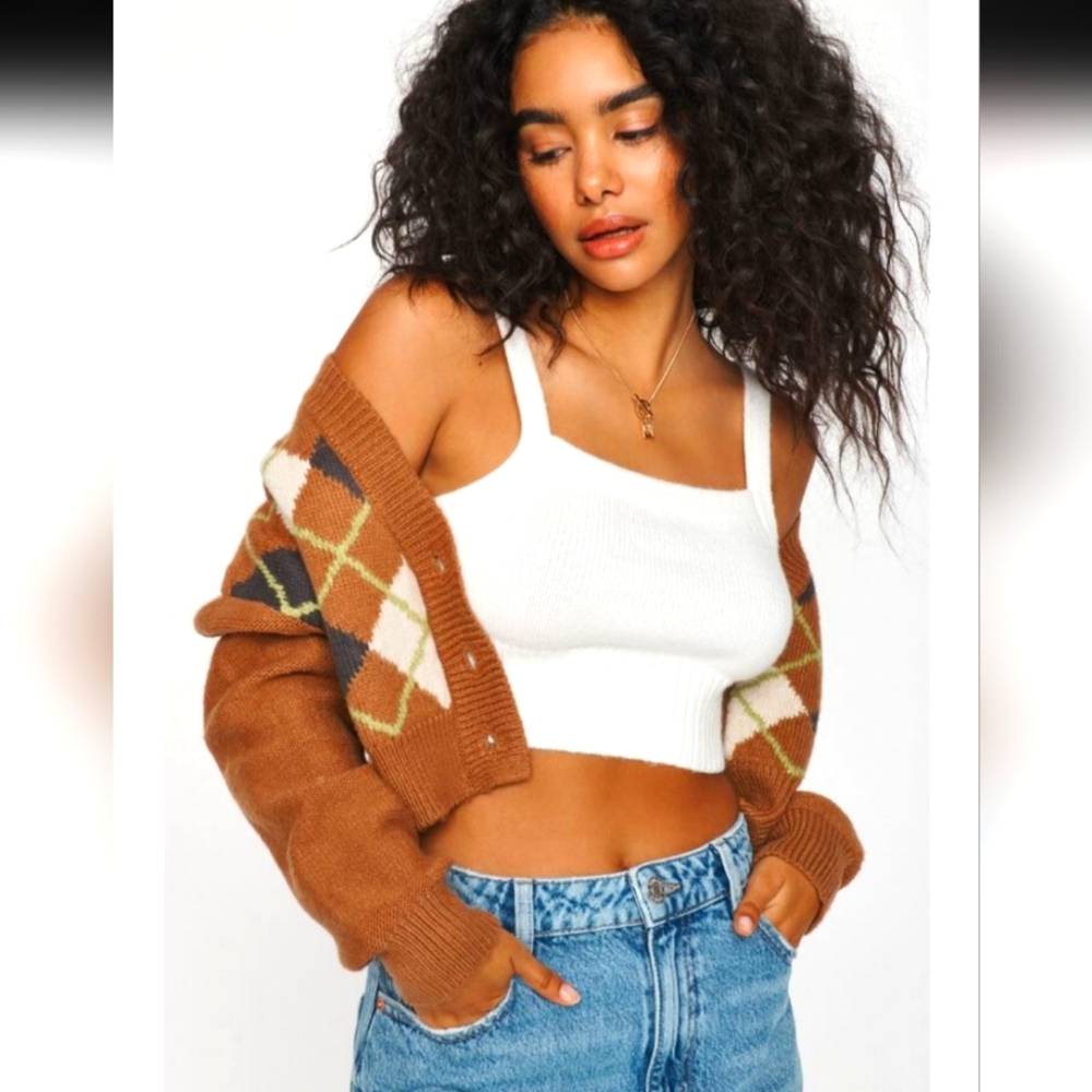 Garage Jenna Cardigan in Armadillo Brown